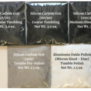 Rock Tumbling Grit Kit for Full Spectrum Lapidary Processing in Rotary Tumbler
