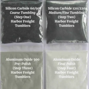 Grit and polish refill kit for Harbor Freight rock tumblers