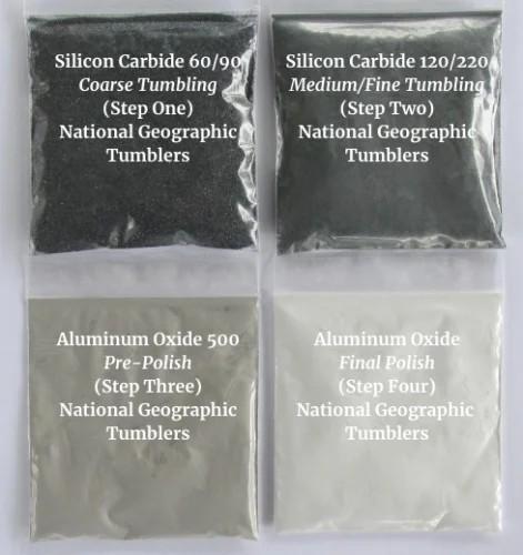 Grit and polish refill kit for National Geographic rock tumblers